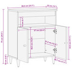 vidaXL Armoire latérale 60x33x75 cm bois massif de manguier
