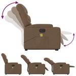 vidaXL Fauteuil inclinable de massage électrique Marron Tissu