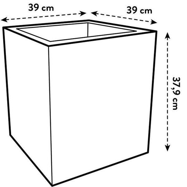 Vivo Next Square 40 Bac à fleurs - Noir Ø 39 x 38 cm - 100  recyclé