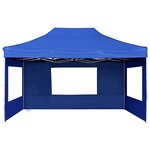 vidaXL Tente de réception pliable avec parois Aluminium 4 5x3 m Bleu