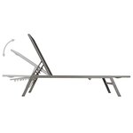 vidaXL Chaise longue Acier et textilène Noir