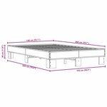 vidaXL Cadre de lit chêne marron 140x200 cm bois d'ingénierie et métal
