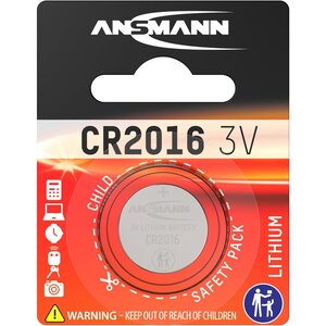 Blister de 1 pile bouton lithium CR2016 3V ANSMANN