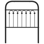 vidaXL Tête de lit métal noir 75 cm