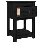 vidaXL Tables de chevet 2 Pièces Noir 40x35x61 5 cm Bois de pin massif