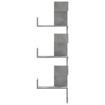 vidaXL Étagère murale d'angle gris béton 45x45x147cm bois d'ingénierie