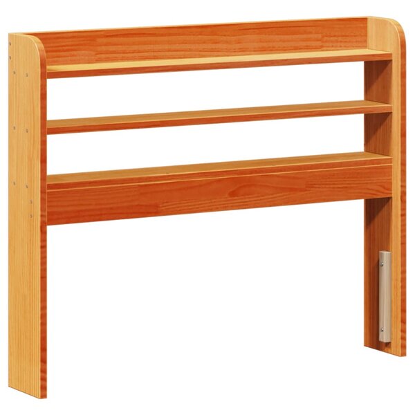 vidaXL Tête de lit avec étagères marron cire 90 cm bois massif de pin