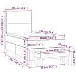 vidaXL Sommier à lattes de lit avec matelas Taupe 90x190 cm Tissu
