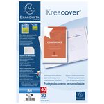 Protège-documents en polypropylène rigide Kreacover® 40 vues - A4 - Blanc x 20 EXACOMPTA