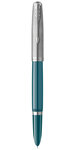 PARKER 51 Stylo Plume  Corps Résine Bleu canard + Capuchon inox poli  Plume fine  Coffret cadeau
