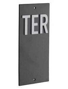 THIRARD - Plaque de signalisation TER  marquage blanc sur fond noir  panneau ABS à visser  56x120mm