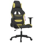 vidaXL Chaise de jeu Noir et vert clair Tissu