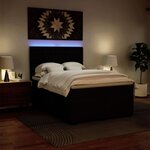 vidaXL Sommier à lattes de lit avec matelas Noir 140x200 cm Similicuir