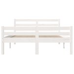 vidaXL Cadre de lit Blanc Bois massif 150x200 cm Très grand