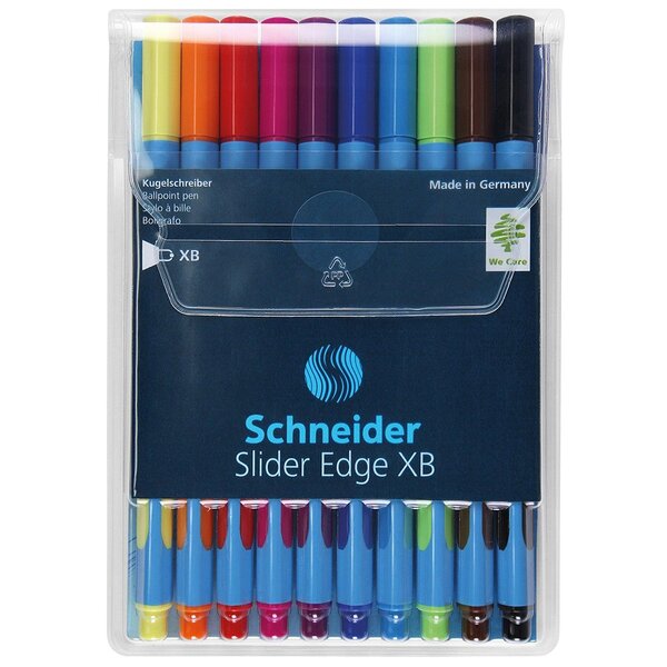 Pochette de 10 stylos à bille slider edge pointe extra large schneider