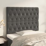vidaXL Têtes de lit 2 Pièces Gris foncé 90x7x78/88 cm Velours