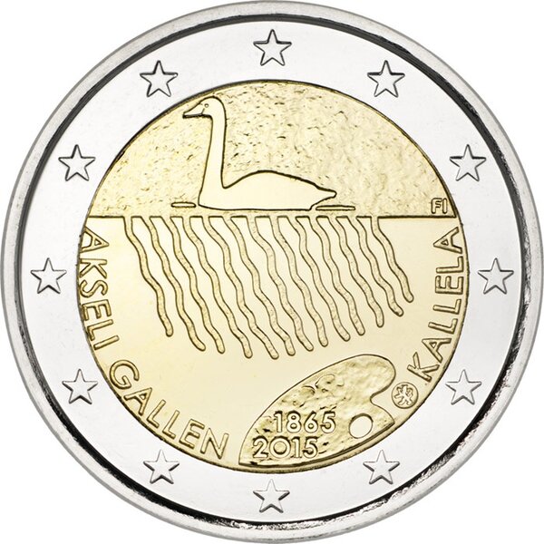 Pièce de monnaie 2 euro commémorative Finlande 2015 – Akseli Gallen-Kallela