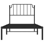 vidaXL Cadre de lit métal avec tête de lit noir 90x200 cm