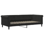 vidaXL Lit de jour avec gigogne et tiroirs noir 90x200 cm velours