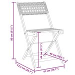 vidaXL Chaises de jardin pliantes lot de 4 beige rotin et bois massif