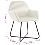 vidaXL Chaises à manger lot de 4 Crème Velours