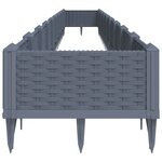 vidaXL Jardinière avec piquets gris 362 5x42 5x28 5 cm PP
