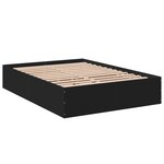 vidaXL Cadre de lit noir 135x190 cm bois d'ingénierie