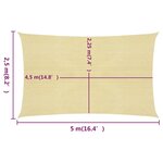 vidaXL Voile d'ombrage 160 g/m² Beige 2 5x5 m PEHD