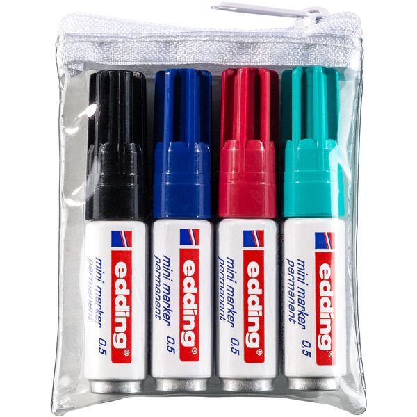 Mini-marqueur Permanent 0.5 Etui de 4 Assorti 1 5-3 mm EDDING