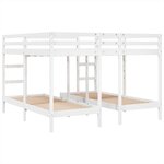vidaXL Lit superposé triple blanc 140x200/70x140 cm bois de pin massif