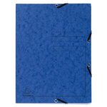 Chemise À Élastique 3 Rabats Carte Lustrée 355gm2 - A4 - Bleu - X 25 - Exacompta