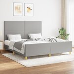 vidaXL Cadre de lit avec tête de lit Gris clair 160x200 cm Tissu