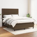 vidaXL Sommier à lattes de lit avec matelas Marron foncé 140x190 cm