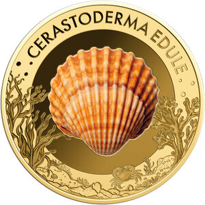 Monnaie COMMON COCKLE Sea Creatures 1/1000 Oz Or 3000 Francs Chad