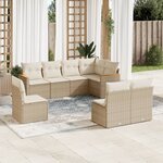 vidaXL Salon de jardin avec coussins 8 Pièces beige résine tressée