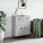 vidaXL Buffet gris béton 69 5x34x90 cm bois d'ingénierie