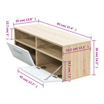 vidaXL Meuble TV Bois d’ingénierie 95x35x36 cm Chêne et blanc