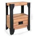 vidaXL Tables de chevet 2 Pièces Bois d'acacia massif Acier 40x30x54 cm