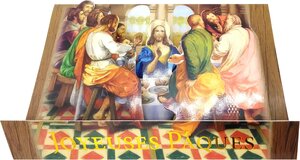 Carte DÉPLIANTE Pop-up 3D Joyeuses PÂQUES -Enveloppe Blanche 12x17 5cm