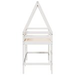 vidaXL Lit superposé et échelle et toit blanc 90x190cm bois pin massif