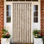 vidaXL Rideau anti-mouches marron foncé et beige 100x220 cm chenille