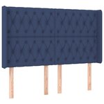 vidaXL Sommier à lattes de lit matelas et LED Bleu 160x200 cm Tissu