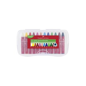 FABER-CASTELL Craies triangulaires à la cire Jumbo étui 12
