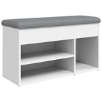 vidaXL Banc à chaussures blanc 82x32x45 5 cm bois d'ingénierie