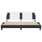 vidaXL Cadre de lit avec lumières LED noir blanc 180x200 cm similicuir
