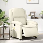 vidaXL Fauteuil de massage inclinable électrique crème similicuir