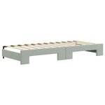 vidaXL Lit de jour avec lit gigogne gris clair 90x200 cm velours