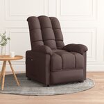 vidaXL Fauteuil inclinable électrique Marron foncé Tissu