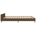 vidaXL Cadre de lit avec tête de lit marron foncé 140x190 cm Tissu
