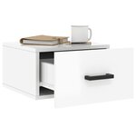 vidaXL Table de chevet murale blanc brillant 35x35x20 cm